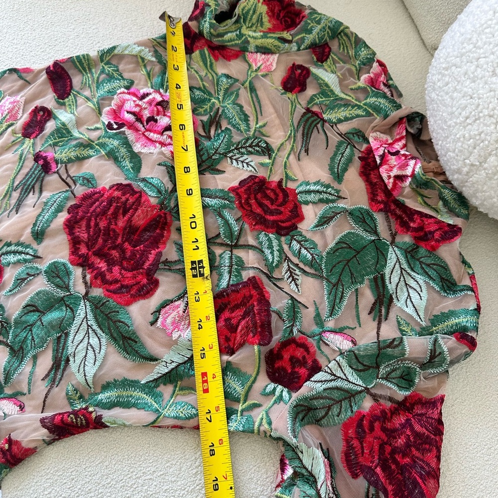 Long sleeve Flower Embroidery Mini dress Medium for @cstiggs16 - Picture 11 of 17